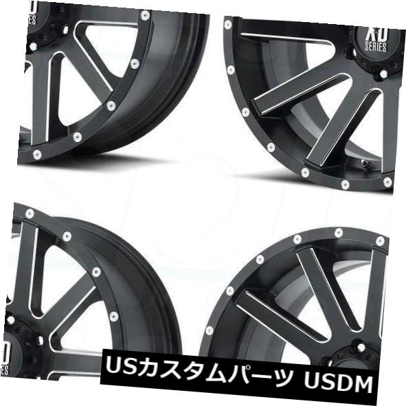 ホイール 4本セット 20x10 XD XD818 Heist 6x5.5 / 6x139.7 -24ブラックミルドスポークホイールリムセッ