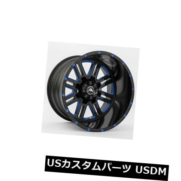 ホイール 4本セット 20x10アメリカンオフロードA106 6x135 -24ブラックミルドブルーホイールリムセット（4）  20x10 の通販は
