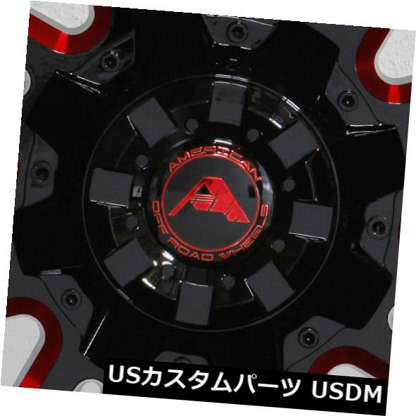 ホイール 4本セット 20x10アメリカンオフロードA106 6x5.5 / 6x139.7 -24ブラックミルドレッドホイールRセット（4の通販は