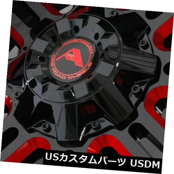 ホイール 4本セット 20x10アメリカンオフロードA106 6x5.5 / 6x139.7 -24ブラックミルドレッドホイールRセット（4の通販は
