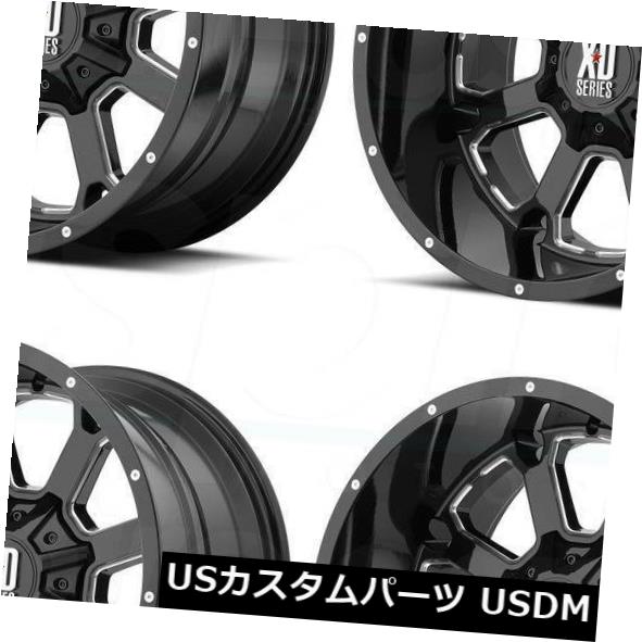 ホイール 4本セット 20x10 XD XD825 Buck 25 5x5.5 / 5x150 -24ブラックミルドホイールリムセット（4）