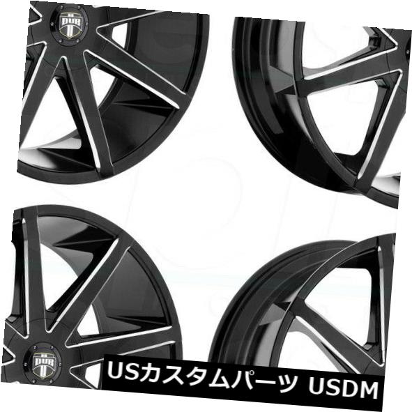 ホイール 4本セット 22x9.5 DUBプッシュS109 5x135 / 5x5.5 10ブラックミルドホイールリムセット（4）  22x