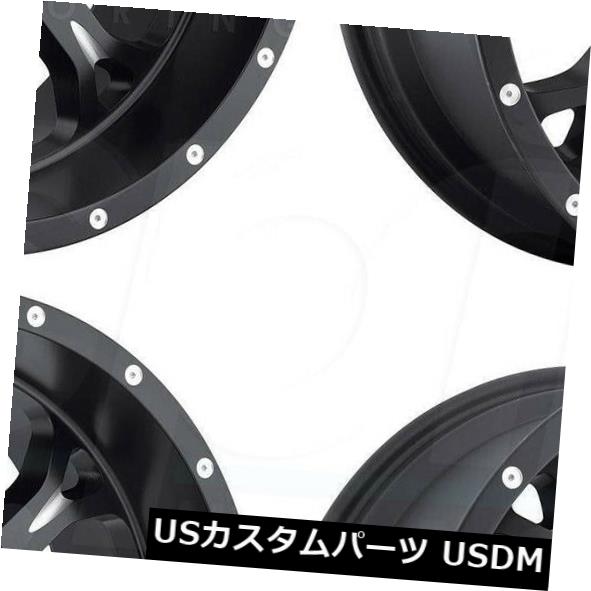 ホイール 4本セット 20x10フューエルクランクD517 8x6.5 / 8x165.1 -12ブラックミルドホイールリムセット（4）  の通販は
