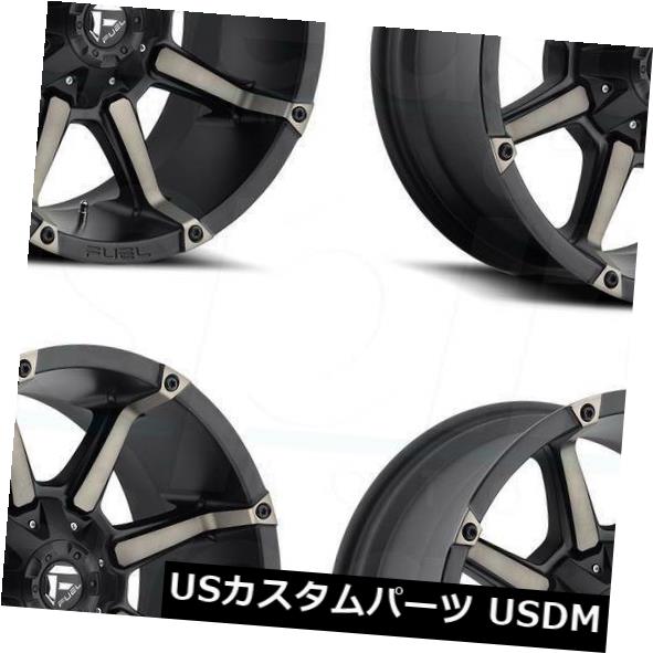 ホイール 4本セット 20x10フューエルカプラーD556 5x4.5 / 5x5 / 5x12  7 -24ブラックマシニングホイールリム