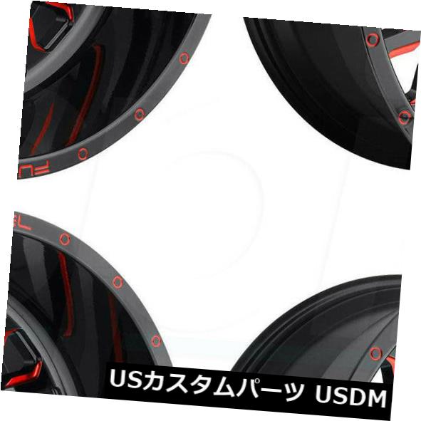ホイール 4本セット 20x9燃料ストロークD612 8x180 1黒赤ホイールリムセット（4）  20x9 Fuel Stroke D61の通販はホイール