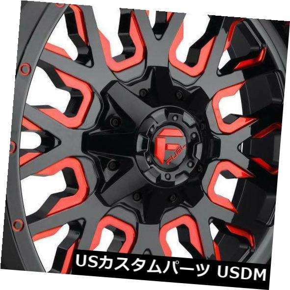 ホイール 4本セット 20x9燃料ストロークD612 8x180 1黒赤ホイールリムセット（4）  20x9 Fuel Stroke D61の通販は