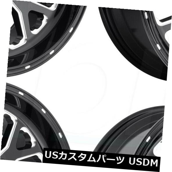 ホイール 4本セット 20x10 Fuel Titan D588 8x6.5 / 8x165.1 -18ブラックミルドホイールリムセット(4の通販は