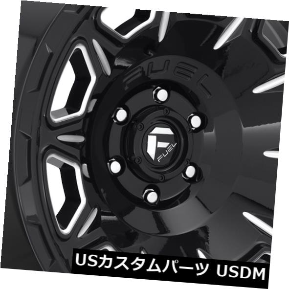 ホイール 4本セット 20x10 Fuel Vengeance D688 5x5 / 5x127 -18ブラックミルドホイールリムセット（4の通販は