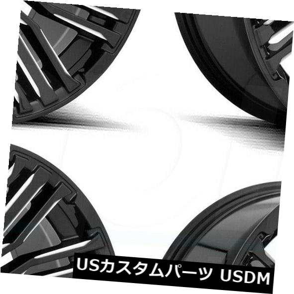 ホイール 4本セット 20x10 Fuel Schism D649 8x170 -18ブラックミルドホイールリムセット（4）  20x10 の通販は