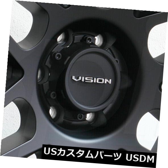 ホイール 4本セット 22x12 Vision 388 Shadow 5x5.5 / 5x139.7 -51サテンブラックホイールリムセットの通販は