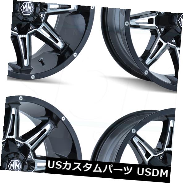 ホイール 4本セット 22x9.5メイヘムランページ5x5.5 / 5x150 -6ブラックミルドホイールリムセット（4）  22x9.5 の通販は 237,600円