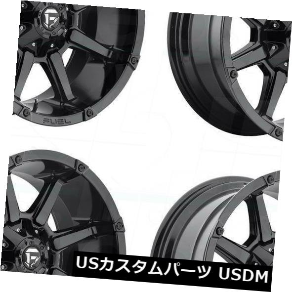 ホイール 4本セット 20x10フューエルカプラーD575 8x6.5 / 8x165.1 -12グロスブラックホイールリムセット（4）