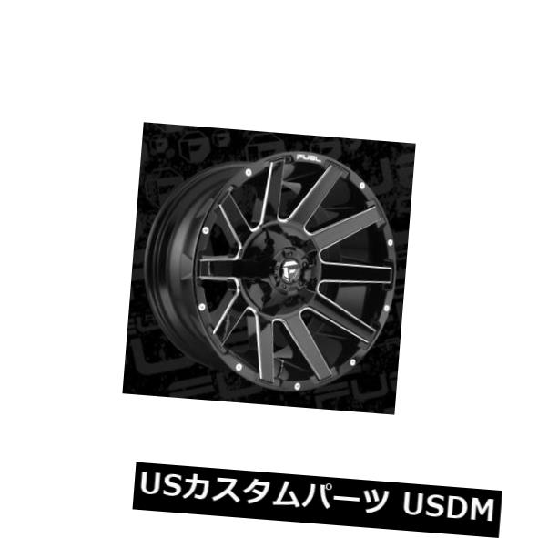 ホイール 4本セット 22x10 ET-18 Fuel D615 Contra 8x165.1 Black Milled Rims（4個セッの通販は