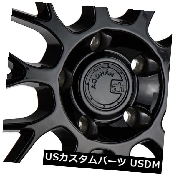 ホイール 4本セット 18x9.5 +30 Aodhan AH02 5x114.3フルグロスブラック（ゴールドリベット）ホイール（4個セットの通販は 165,660円