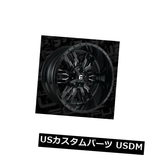 ホイール 4本セット 24x14 ET-75 Fuel D595 Sledge 8x165.1 Black Milled Wheels（4個の通販は