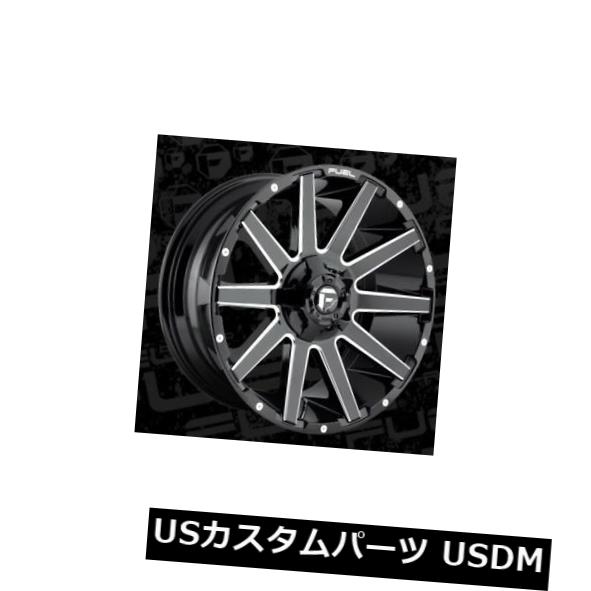 ホイール 4本セット 20x9 ET20 Fuel D615 Contra 8x165.1 Black Milled Wheels（4個セッ