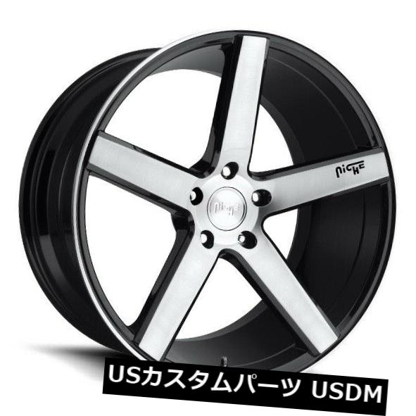 ホイール 4本セット 20x8.5 ET34ニッチM124ミラノ5x112ブラックブラシホイール（4個セット）  20x8.5 ET34 Nの通販は