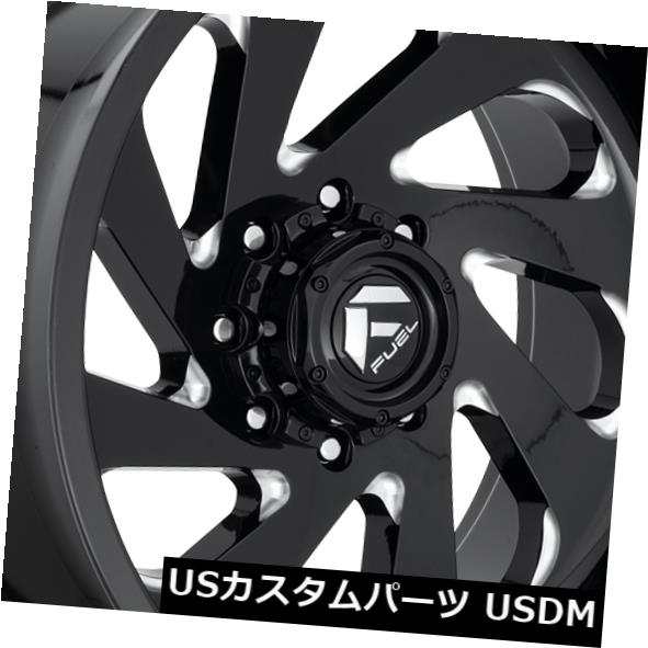 ホイール 4本セット 22x12 ET-44 Fuel D637 Vortex 5x127 Black Milled Wheels（4個セッの通販は