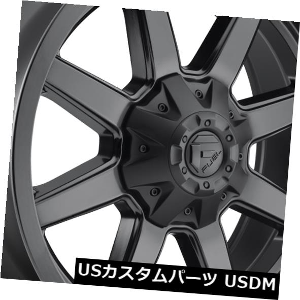 ホイール 4本セット 20x8.25 ET-201 Fuel D436 Maverick 8x200 Matte Black Rims（4個の通販は