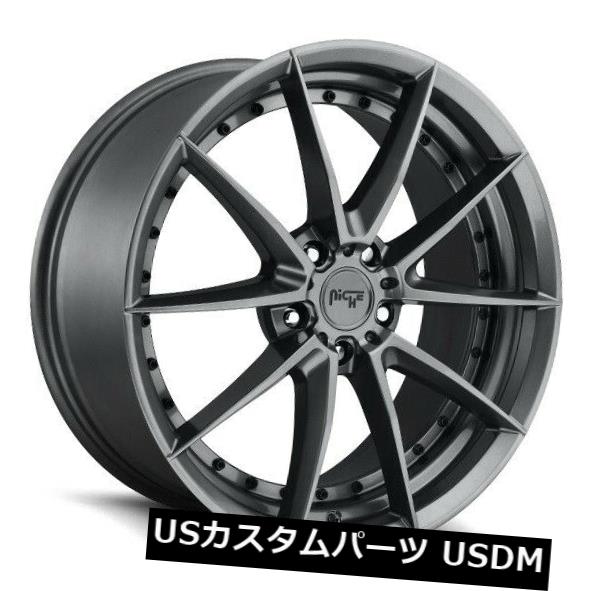18 x 8円型無煙炭ホイール/リムボルトパターン (5 x 114.3) オフセット (35) ハブボア (72.6) 部品番号 (517-880-6535 AP) ホイール 4本セット 20x9敵対的H113レイジ8x180 0クロームホイールリム