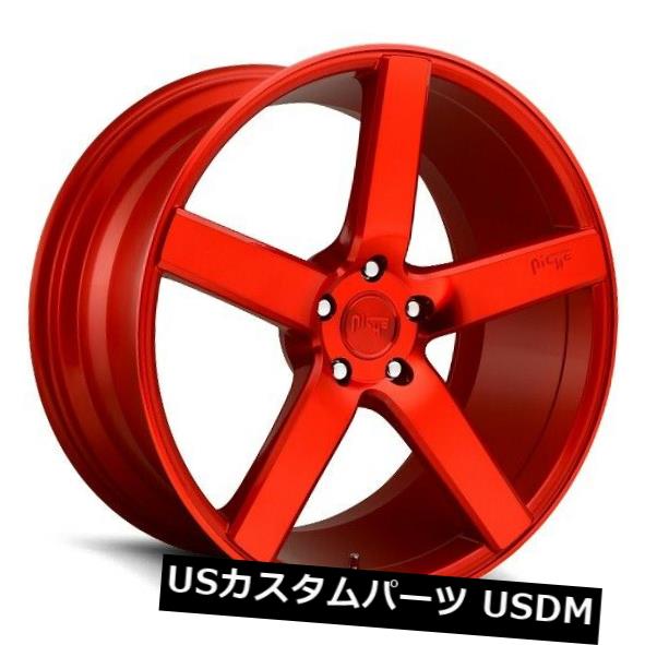 ホイール 4本セット 20x8.5 ET35ニッチM187ミラノ5x114.3キャンディレッドリム（4個セット）  20x8.5 ET35