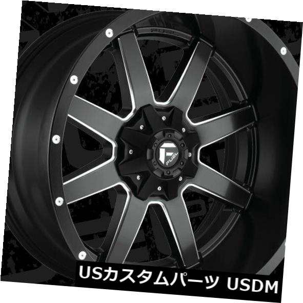 ホイール 4本セット 24x12 ET-44 Fuel D538 Maverick 8x165.1 Black Milled Rims（4個の通販は