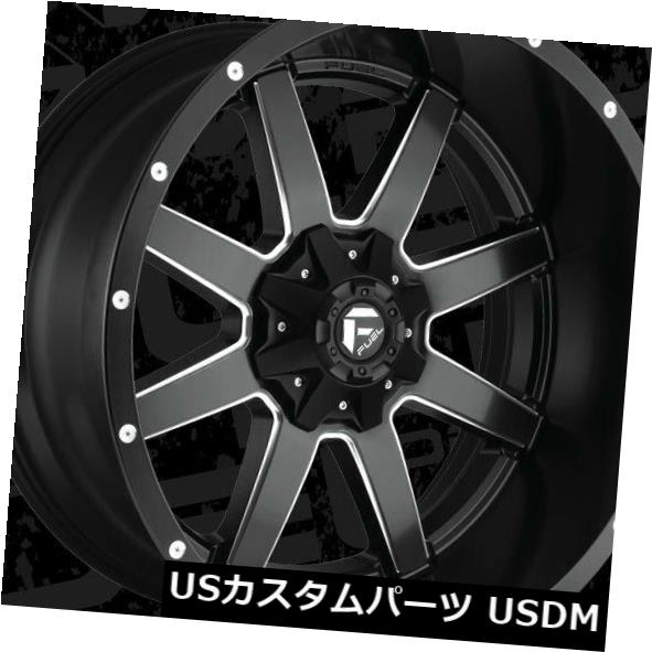 ホイール 4本セット 24x12 ET-44 Fuel D538 Maverick 8x170 Black Milled Rims（4個セッの通販は