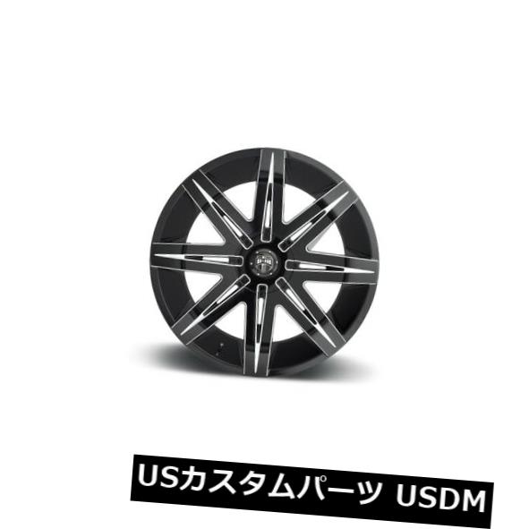 ホイール 4本セット 22x9.5 ET33ダブS227スタック5x114.3 / 5x120ブラックミルドリム（4個セット）  22x9.