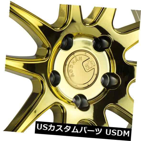 ホイール 4本セット 18x9.5F / 18x10。 5R | + 22F / 22R Aodhan DS02 5x114.3ゴールドバキの通販は