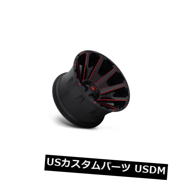 ホイール 4本セット 24x14 ET-75 Fuel D643 Contra 8x180 Black w / Candy Red Wheeの通販は