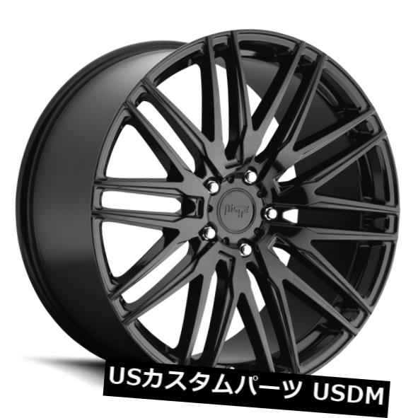 ホイール 4本セット 22x10.5 ET55ニッチM164アンツィオ5x130ブラックリム（4個セット）  22x10.5 ET55 Ni