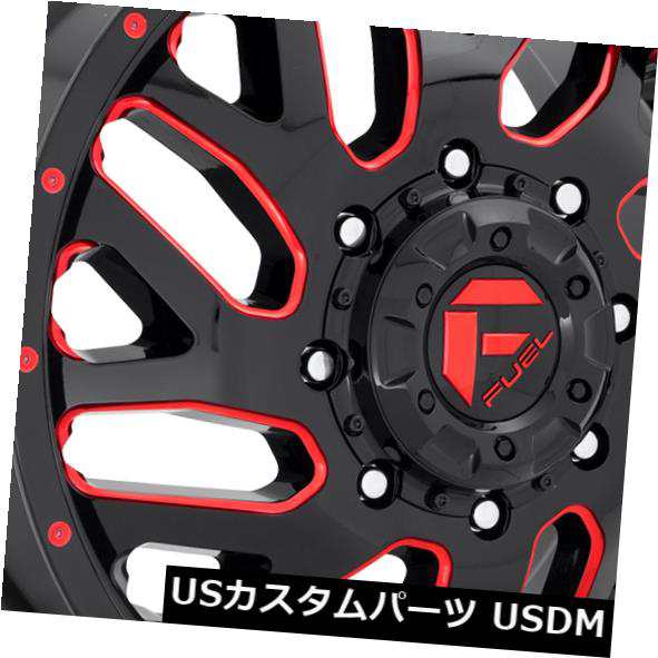 ホイール 4本セット 20x8.25燃料D656 Triton 8x165.1 ET104.8ブラック、キャンディーレッドリム（4個セット）の通販は
