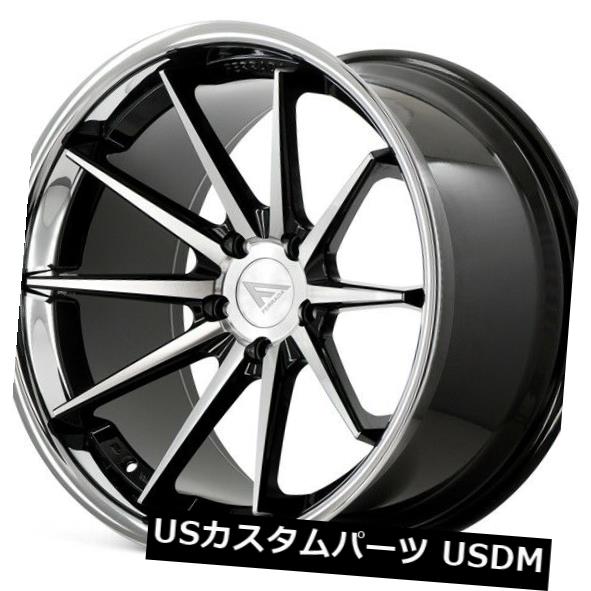 ホイール 4本セット 22x10.5 Ferrada FR4 5x112 +40マシンブラック/クロームリップホイール（4個セット）  22の通販は