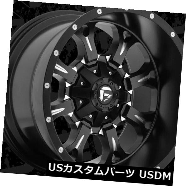 ホイール 4本セット  20x12 Fuel D517 Krank 8x165.1 ET-44 Black &amp; Milled Rimの通販は