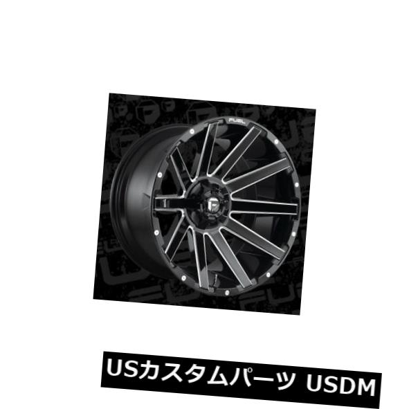 ホイール 4本セット 22x12 Fuel D615 Contra 8x170 ET-44 Black &amp; Milled Rimsの通販は