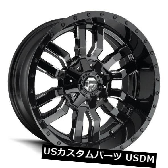 ホイール 4本セット 22x12フューエルD595 8x180 ET-44ブラックリム（4個セット） 22x12 FUEL D595 8xの通販は