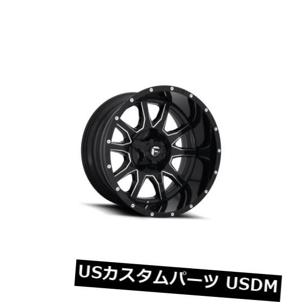 ホイール 4本セット  22x12 Fuel D627 Vandal 8x180 ET-43 Black &amp; Milled Wheeの通販は