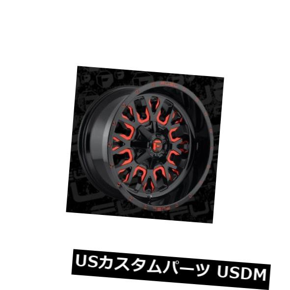 ホイール 4本セット 22x10フューエルD612ストローク8x170 ET-18ブラック、キャンディーレッドリム（4個セット）  22x1の通販は
