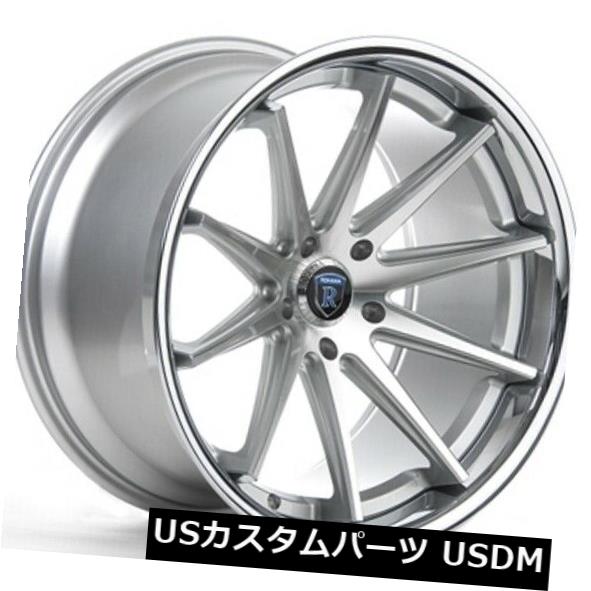 ホイール 4本セット 20x10 / 11 Rohana RC10 5x120 +25/28マシンシルバー/クロームリップホイール（4個セッの通販は