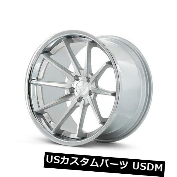 ホイール 4本セット 22x10.5 Ferrada FR4 5x127 +40 Machine Silver / Chrome Lip Wの通販は