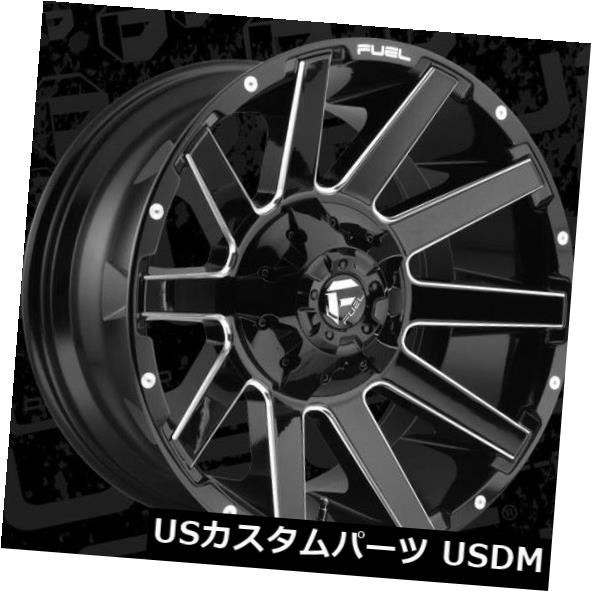 ホイール 4本セット 22x12フューエルD615 5x4.5 / 5.0 ET-44ブラックリム（4個セット）  22x12 FUEL Dの通販は