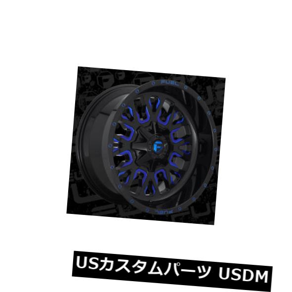 ホイール 4本セット 22x12燃料D645ストローク8x165.1 ET-44ブラック（キャンディブルーリム付き）（4個セット）  22xの通販は