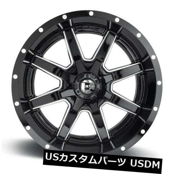ホイール 4本セット 22x10フューエルD610 8x6.5 ET-24ブラックリム（4個セット）  22x10 FUEL D610 8xの通販は