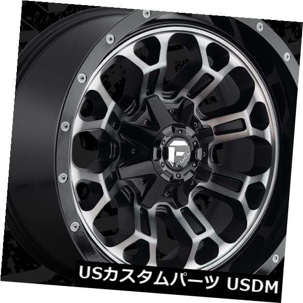 ホイール 4本セット 22x12 Fuel D561 Crush 6x135 / 6x139.7 ET-44 Black Machined の通販は