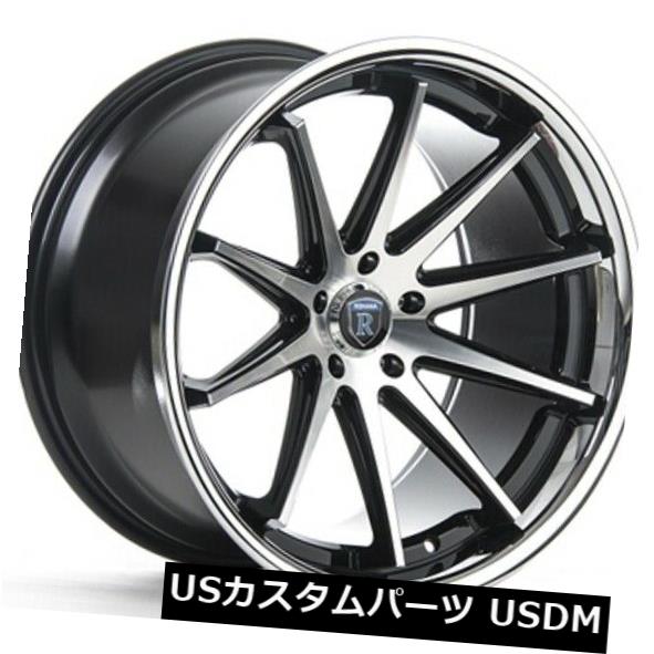 ホイール 4本セット 20x10 Rohana RC10 5x108 +40マシンブラック/クロームリップホイール（4個セット）  20x1の通販は