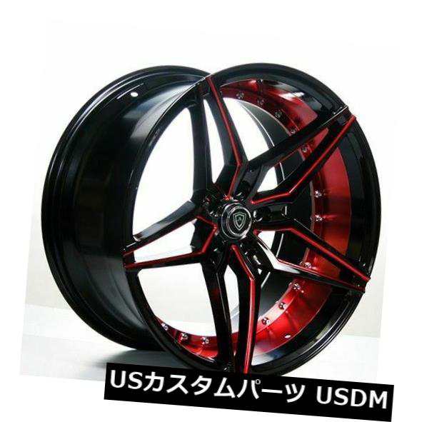 ホイール 4本セット 20 "マーキーホイール3259ブラックレッドインナーリムフィットインフィニティQ50  20" Marquee Whの通販は