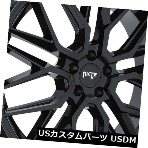 ホイール 4本セット 20x10.5ニッチリムM224ガンマ5x120 ET35ブラックリム（4個セット）  20x10.5 Niche Rの通販は