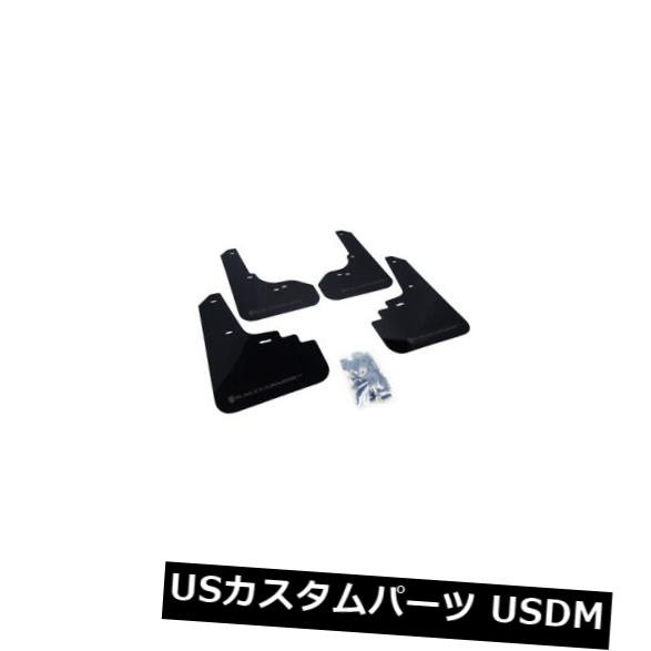 ラリーアーマーブラックマッドフラップ付き2005-2009レガシィ/レガシィアウトバック用グレーロゴ入り