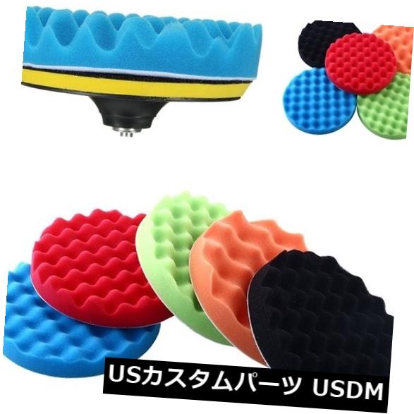 5pcs 7 "ユニバーサルオートカーポリッシャー用スポンジワッフル研磨バッファーパッドキット の通販は