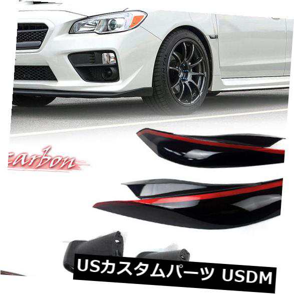セール!! スバルWRX STI SPOILER + EYELIDS COVER 17の塗装黒+赤線 の通販は
